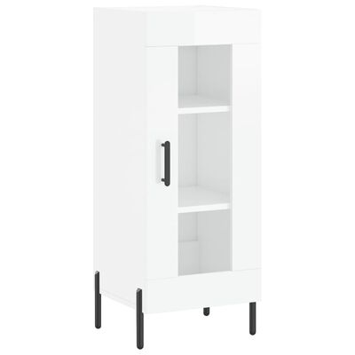 vidaXL Highboard High Gloss White 34.5x34x180 cm Engineered Wood