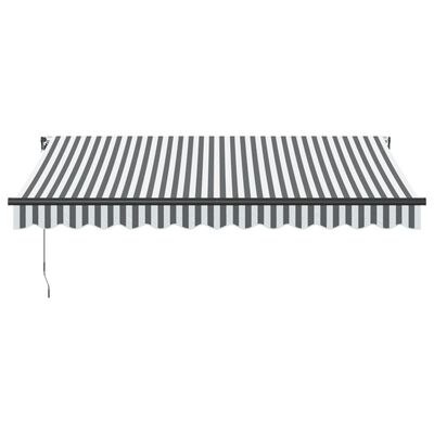 vidaXL Manual Retractable Awning Anthracite&White 350x250 cm