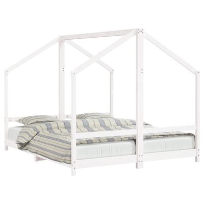 vidaXL Kids Bed Frame White 2x(80x200) cm Solid Wood Pine