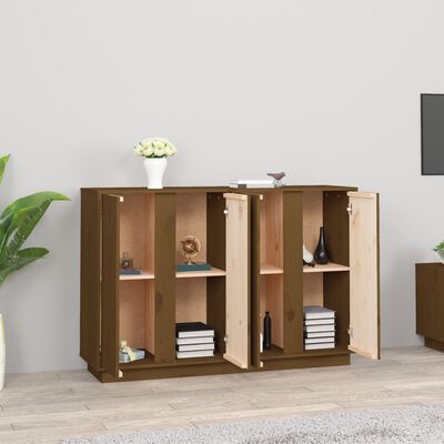 vidaXL Sideboard Honey Brown 120x35x80 cm Solid Wood Pine