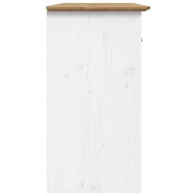 vidaXL Sideboard BODO White and Brown 115x43x79.5 cm Solid Wood Pine