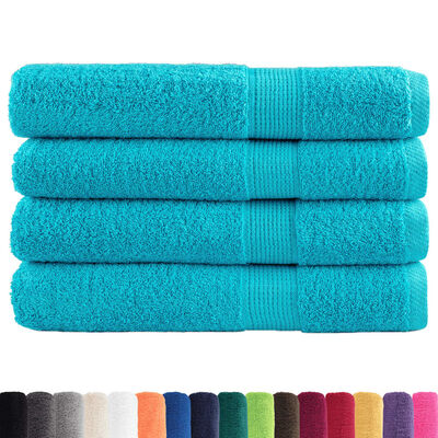 vidaXL Premium Towels SOLUND 4 pcs Turquoise 100x200 cm 600 gsm