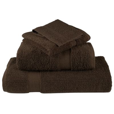 vidaXL 6 Piece Premium Towel Set SOLUND Brown 600 gsm