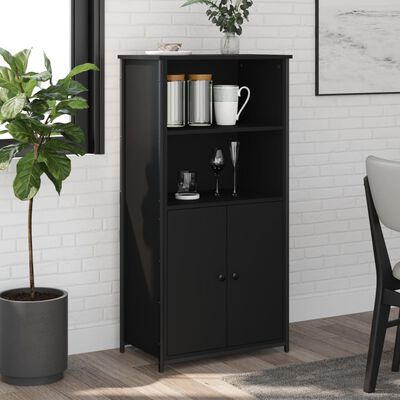 vidaXL Highboard Black 62x36x121.5 cm Engineered Wood