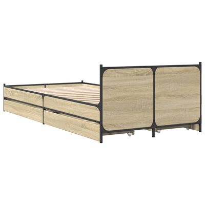 vidaXL Bed Frame with Drawers without Mattress Sonoma Oak 90x200 cm