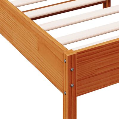 vidaXL Bed Frame without Mattress Wax Brown 90x190 cm Single Solid Wood Pine