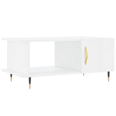 vidaXL Coffee Table High Gloss White 90x50x40 cm Engineered Wood