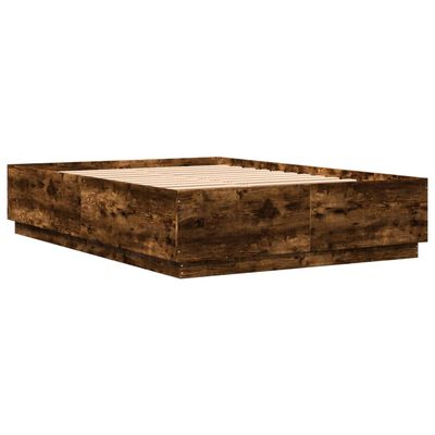 vidaXL Bed Frame without Mattress Smoked Oak 140x200 cm