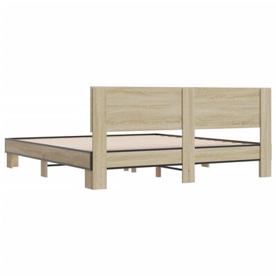 vidaXL Bed Frame without Mattress Sonoma Oak 200x200 cm