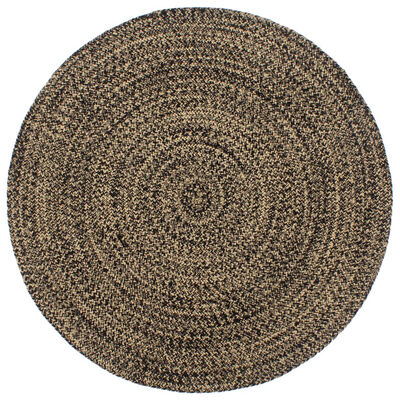 vidaXL Handmade Rug Jute Black and Brown 240 cm