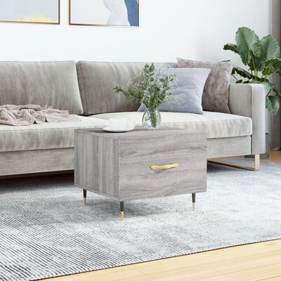 vidaXL Coffee Table Grey Sonoma 50x50x40 cm Engineered Wood