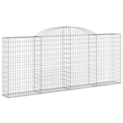 vidaXL Arched Gabion Baskets 4 pcs 300x30x120/140 cm Galvanised Iron