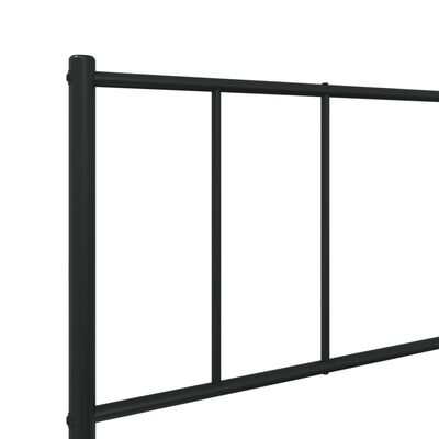 vidaXL Metal Bed Frame without Mattress with Headboard Black 107x203 cm