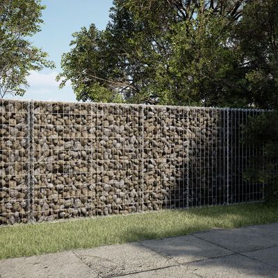 vidaXL Gabion Basket with Cover 200x100x100 cm Galvanised Iron