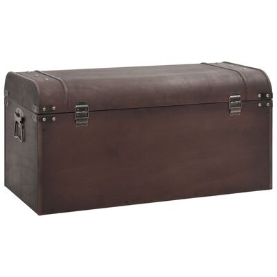 vidaXL Treasure Chest with Latches Dark Brown 79.5x39.5x39.5 cm Plywood