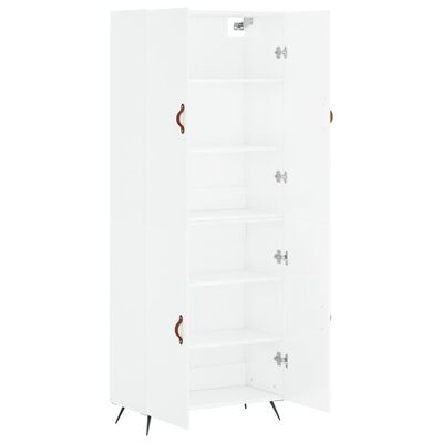 vidaXL Highboard High Gloss White 69.5x34x180 cm Engineered Wood