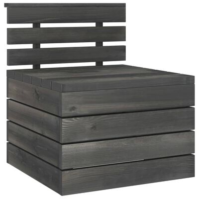 vidaXL 8 Piece Garden Pallet Lounge Set Solid Pinewood Dark Grey