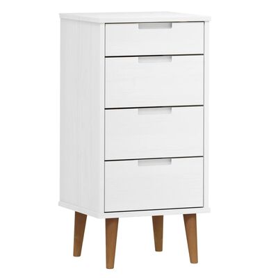 vidaXL Drawer Cabinet MOLDE White 40x35x82 cm Solid Wood Pine