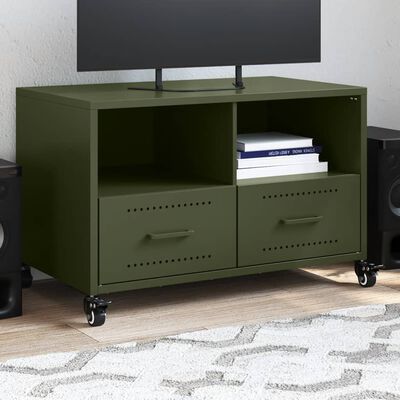 vidaXL TV Cabinet Olive Green 68x39x43.5 cm Steel