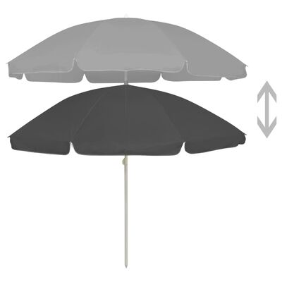 vidaXL Beach Parasol Anthracite 240 cm