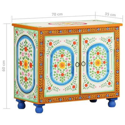 vidaXL Hand Painted Sideboard 70x35x60 cm Solid Mango Wood