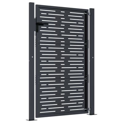 vidaXL Garden Gate Anthracite 105x130 cm Steel Square Design