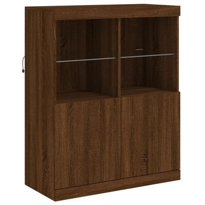 vidaXL Sideboard with LED Lights Brown Oak 283x37x100 cm