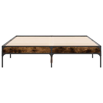 vidaXL Bed Frame without Mattress Smoked Oak 140x190 cm