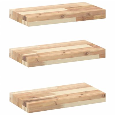 vidaXL Floating Shelves 3 pcs 40x20x4 cm Untreated Solid Wood Acacia