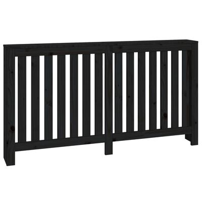 vidaXL Radiator Cover Black 153x19x84 cm Solid Wood Pine