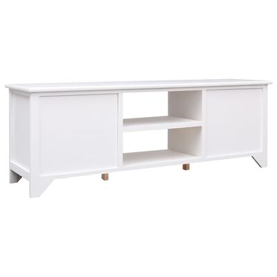 vidaXL TV Cabinet White 108x30x40 cm Solid Paulownia Wood