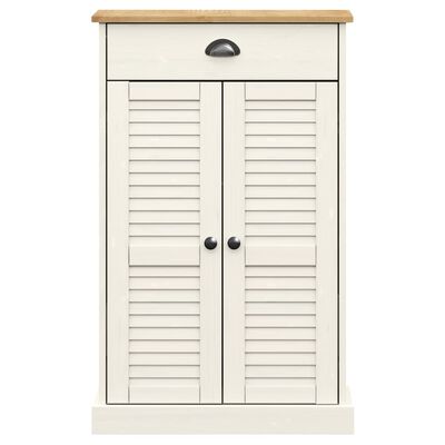 vidaXL Shoe Cabinet VIGO White 60x35x96 cm Solid Wood Pine