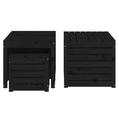 vidaXL 4 Piece Garden Box Set Black Solid Wood Pine