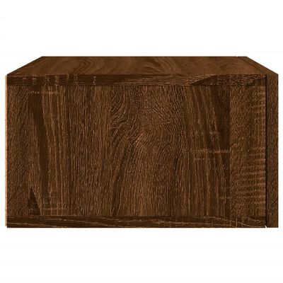 vidaXL Wall-mounted Bedside Cabinet Brown Oak 35x35x20 cm