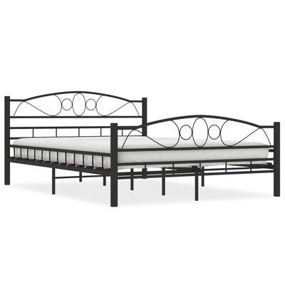 vidaXL Bed Frame without Mattress Black Steel 140x200 cm