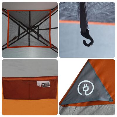 vidaXL Camping Tent Cabin 4-Person Orange Waterproof