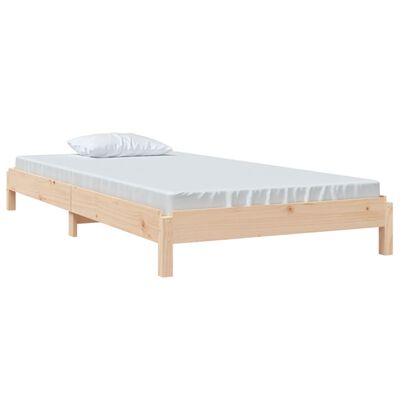 vidaXL Stack Bed without Mattress 75x190 cm Small Single Solid Wood Pine