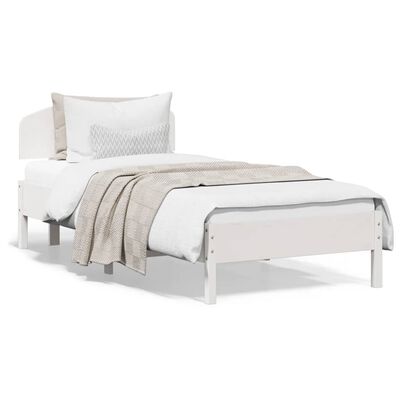 vidaXL Bed Frame without Mattress White 90x200 cm Solid Wood Pine