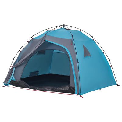 vidaXL Camping Tent Dome 4-Person Blue Quick Release