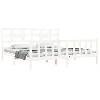 vidaXL Bed Frame without Mattress White 200x200 cm Solid Wood Pine