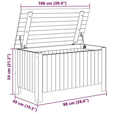 vidaXL Storage Box with Lid RANA White 100x49x54 cm Solid Wood Pine