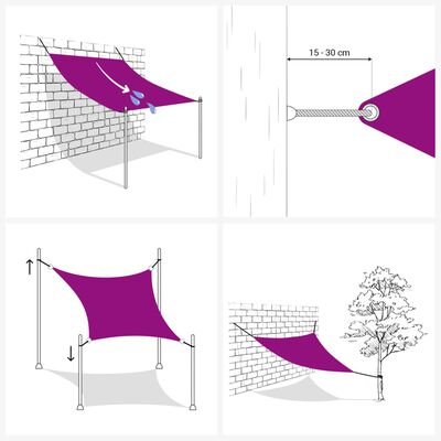 vidaXL Sunshade Sail 160 g/m² Square Sand 6x6 m HDPE