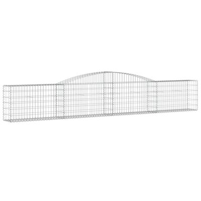 vidaXL Arched Gabion Baskets 20 pcs 400x30x60/80 cm Galvanised Iron