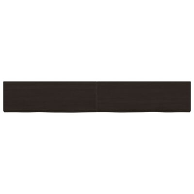 vidaXL Wall Shelf Dark Brown 180x30x(2-6) cm Treated Solid Wood Oak