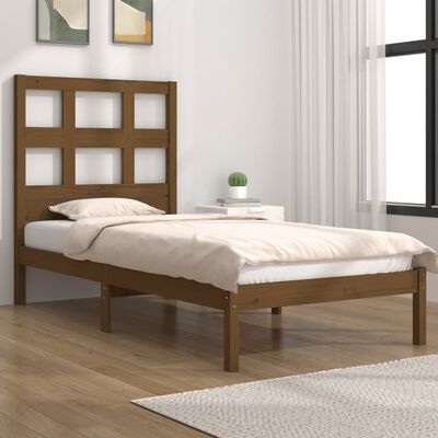 vidaXL Bed Frame without Mattress Honey Brown 100x200 cm Solid Wood Pine