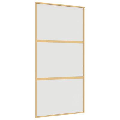 vidaXL Sliding Door Gold 102.5x205 cm Frosted ESG Glass and Aluminium