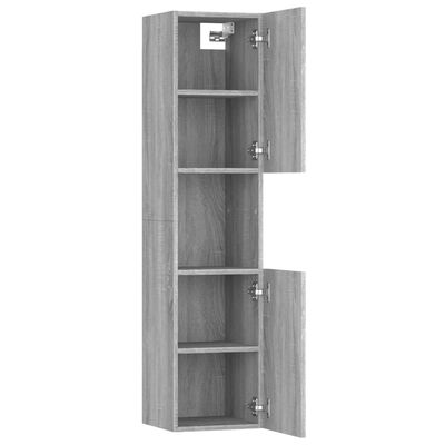 vidaXL Bathroom Cabinet Grey Sonoma 30x30x130 cm Engineered Wood