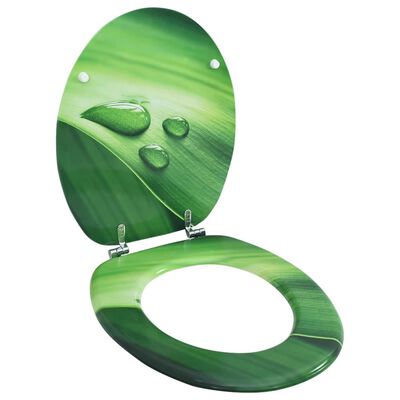 offset helpen Tienerjaren vidaXL WC Toilet Seat with Lid MDF Green Water Drop Design | vidaXL.ie