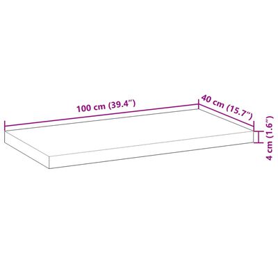 vidaXL Bathroom Vanity Top Untreated 100x40x4 cm Solid Wood Acacia