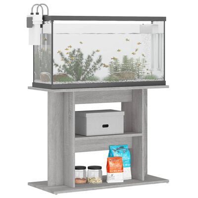 vidaXL Aquarium Stand Grey Sonoma 80x35x60 cm Engineered Wood